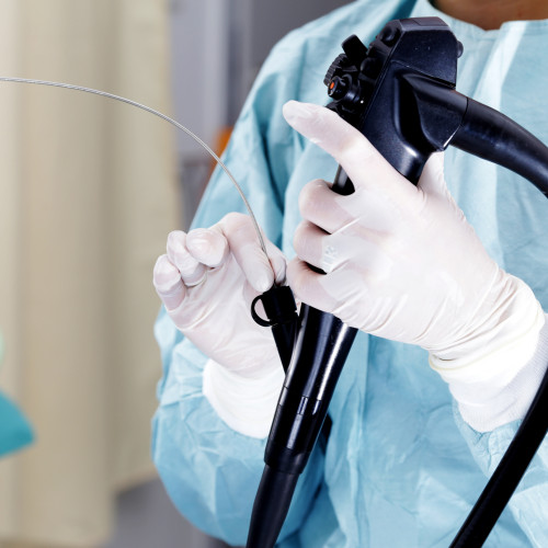 Medical Professional With Endoscopy Tool