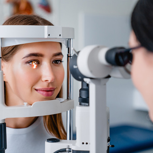 woman getting an eye exam