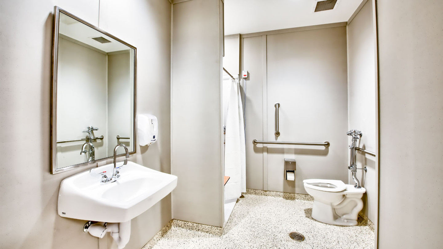 Private restroom and shower